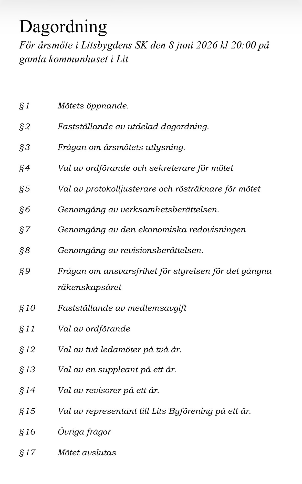 image: Välkommen till årsmöte!